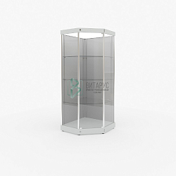 Витрина профильная вертикальная  угловая пристенная  со световым блоком